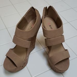Taupe Wedge Sandals